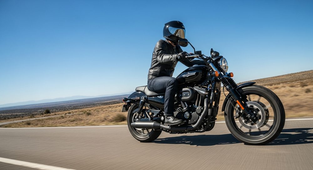 Motorista con casco integral ECE 22.06 en carretera - guia de compra de cascos OutletBiker