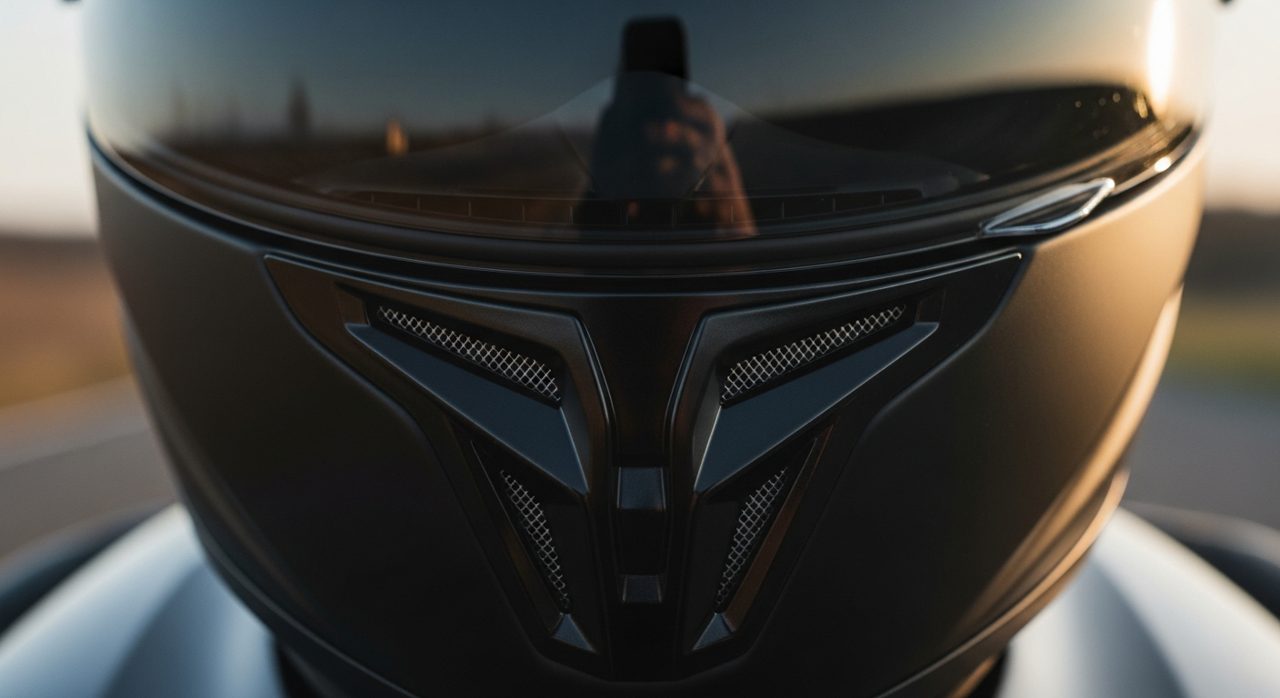 Detalle de las ventilaciones y la pantalla de un casco integral – OutletBiker