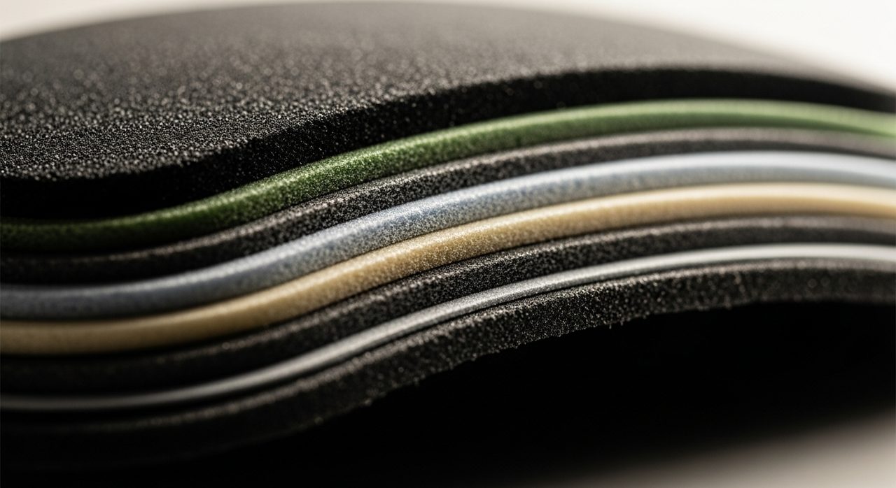 Detalle de una espaldera homologada nivel 2 con su estructura de capas – OutletBiker