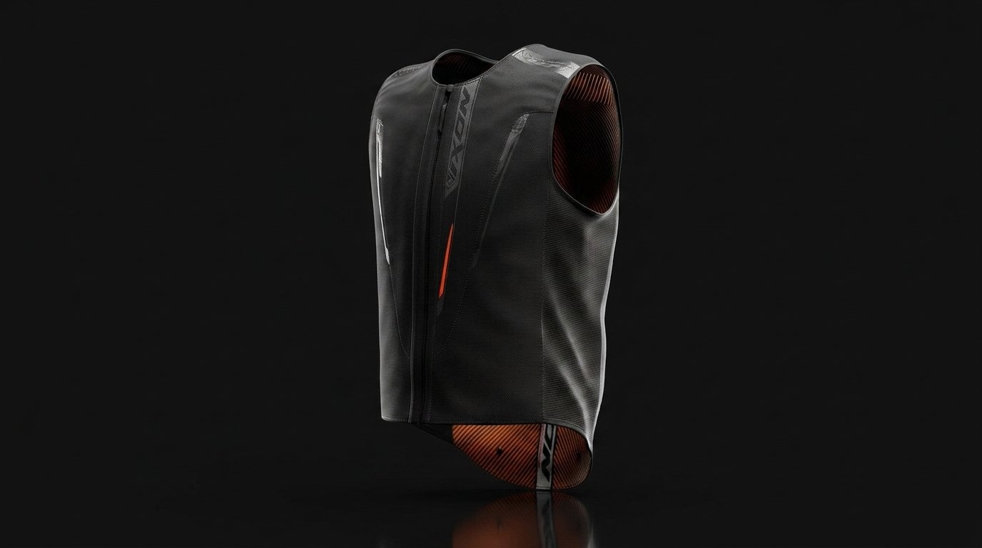 Chaleco airbag de moto puesto sobre una chaqueta – OutletBiker