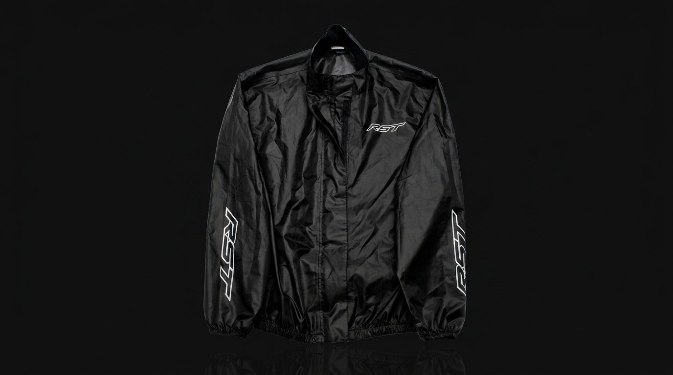 Brazo de motorista con chaqueta y guante impermeables con el agua de lluvia resbalando – OutletBiker