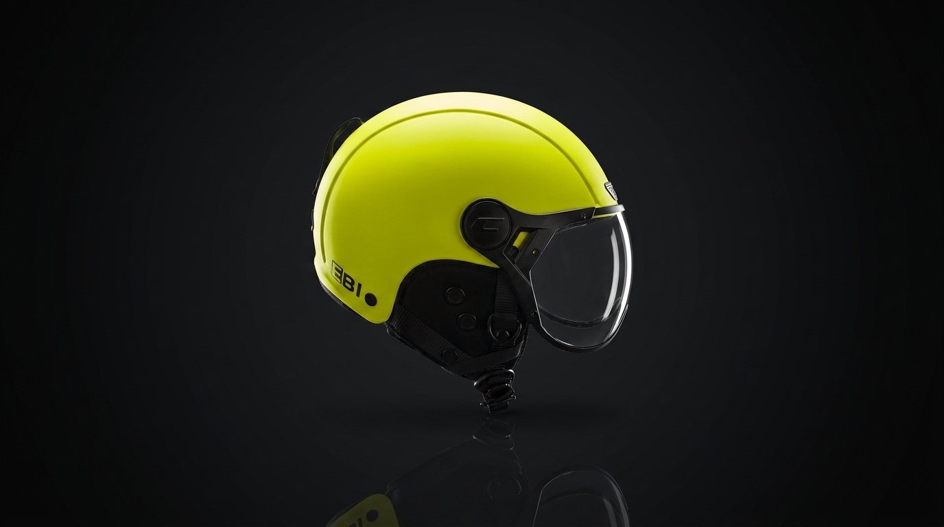 Casco de moto trail y adventure con visera y pantalla sobre fondo neutro – OutletBiker