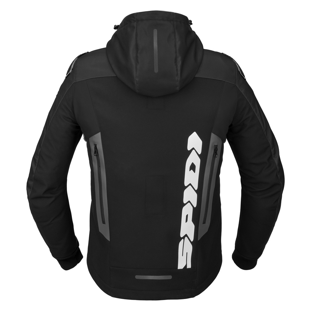 Spidi HOODIE WARRIOR Black White - imagen 2