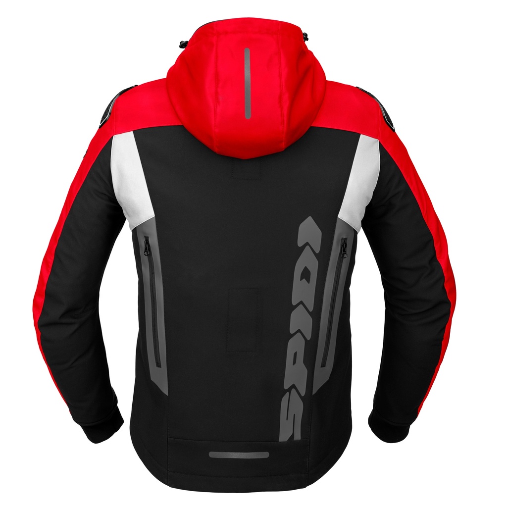 Spidi HOODIE WARRIOR Black Red White - imagen 2