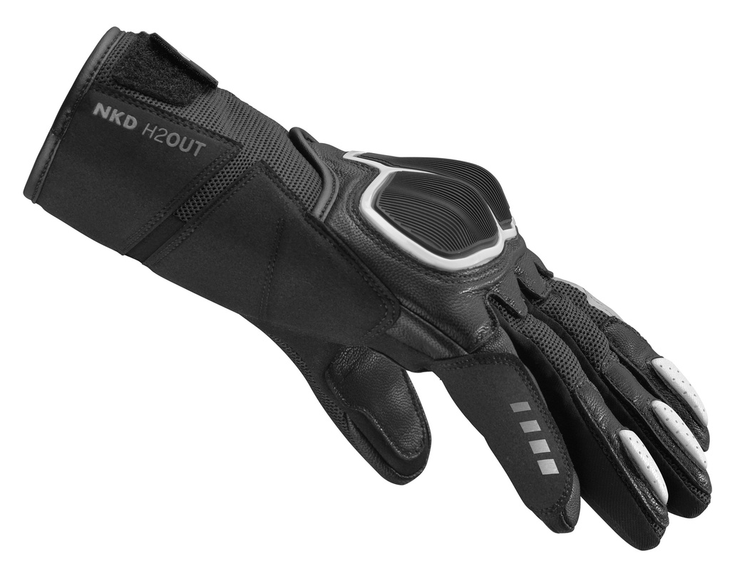 Spidi NKD H2OUT GLOVES Black White - imagen 2