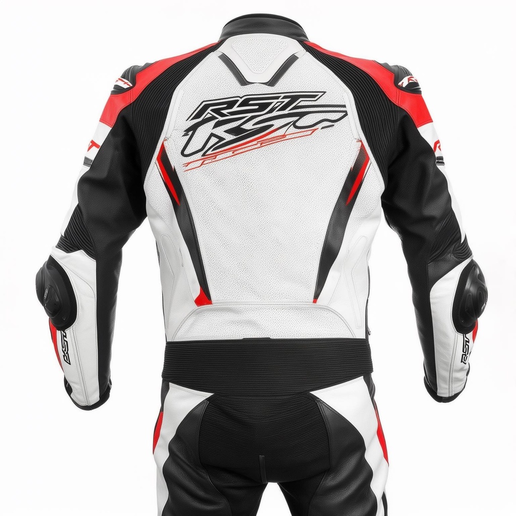 Mono De Piel Rst V4.1 Evo Kangaroo Airbag Ce Hombre - Bianco Rojo Negro - vista lateral