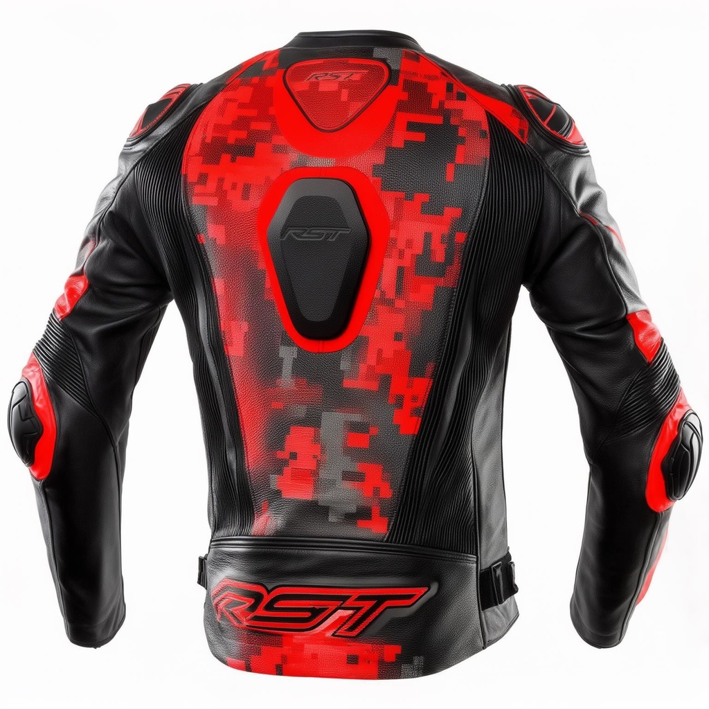 Mono De Piel Rst Pro Series Evo Airbag Ce Hombre - Rojo Flúor Negro - vista lateral