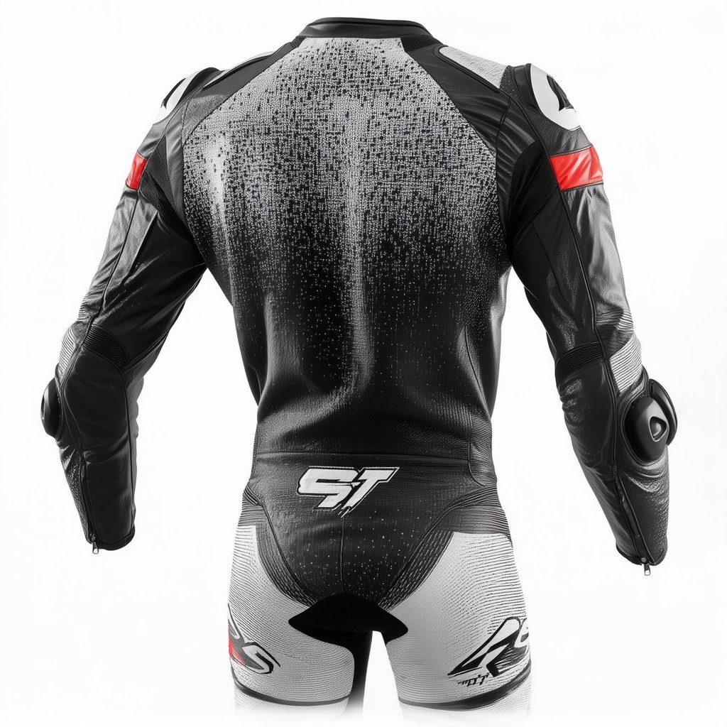 Mono De Piel Rst Pro Series Evo Airbag Ce Hombre - Blanco Negro - vista lateral
