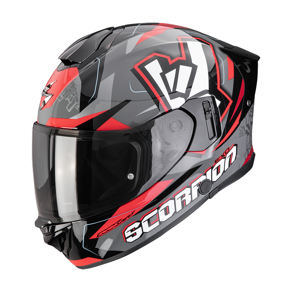 Casco Scorpion Exo-530 Air Rok Gris-Negro-Rojo