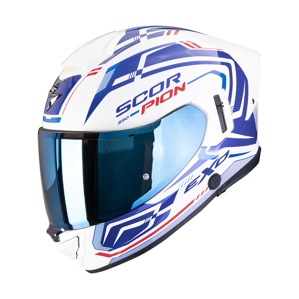 Casco Scorpion Exo-530 Air Slope Blanco-Azul-Rojo