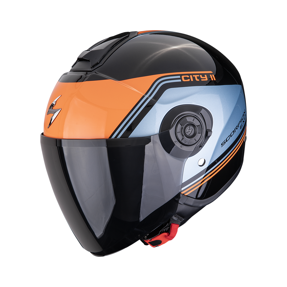 Casco Scorpion Exo-City II Vita Negro-Azul-Naranja