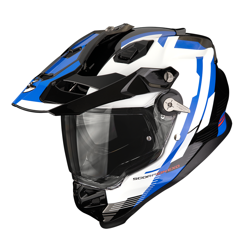Casco Scorpion Adf-9000 Air Patrol Negro-Azul-Blanco