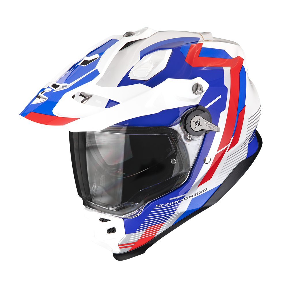 [184-514-236-02] Casco Scorpion Adf-9000 Air Patrol Blanco-Azul-Rojo (XS)