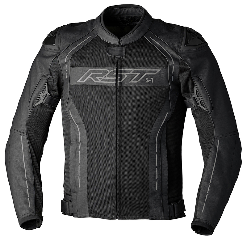 Chaqueta De Cuero Rst S-1 Mesh Ce Hombre - Negro