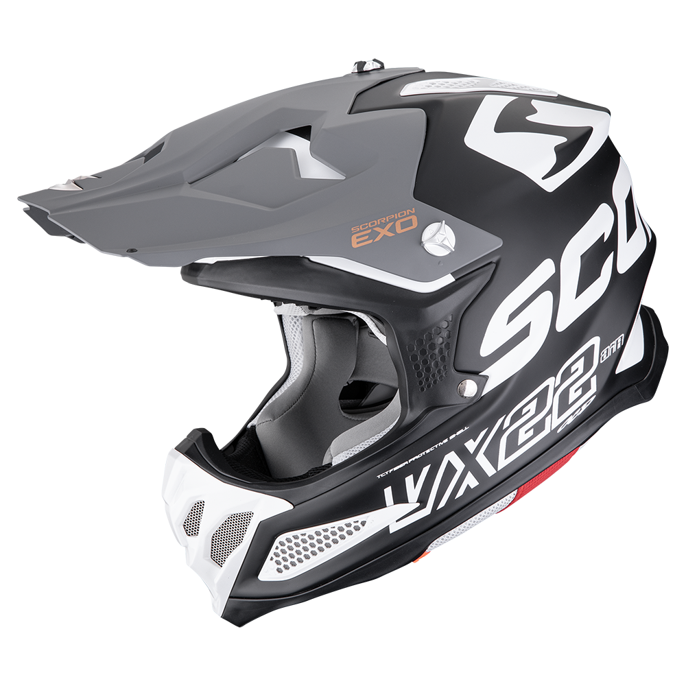 Casco Scorpion VX-22 Air Updown Mate Negro-Blanco-Gris