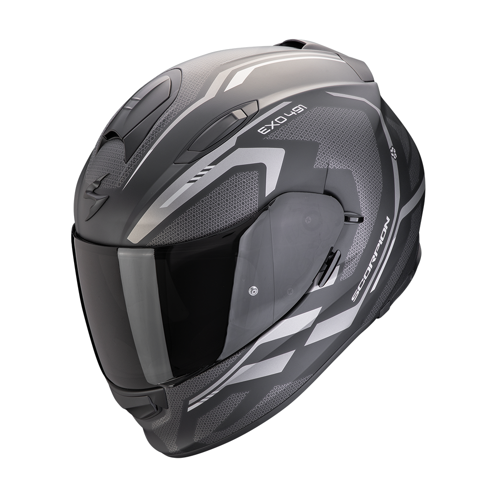 Casco Scorpion Exo-491 Kripta Mate Negro Plata