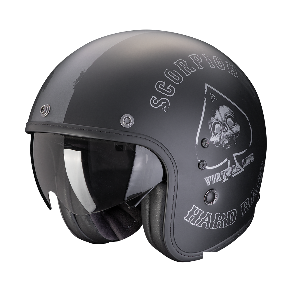 Casco Scorpion Belfast Evo Spade Mate Negro-Plata