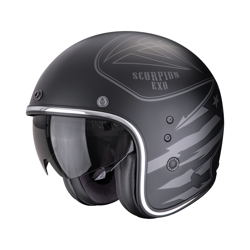 Casco Scorpion Belfast Evo Dawg Mate Negro-Plata