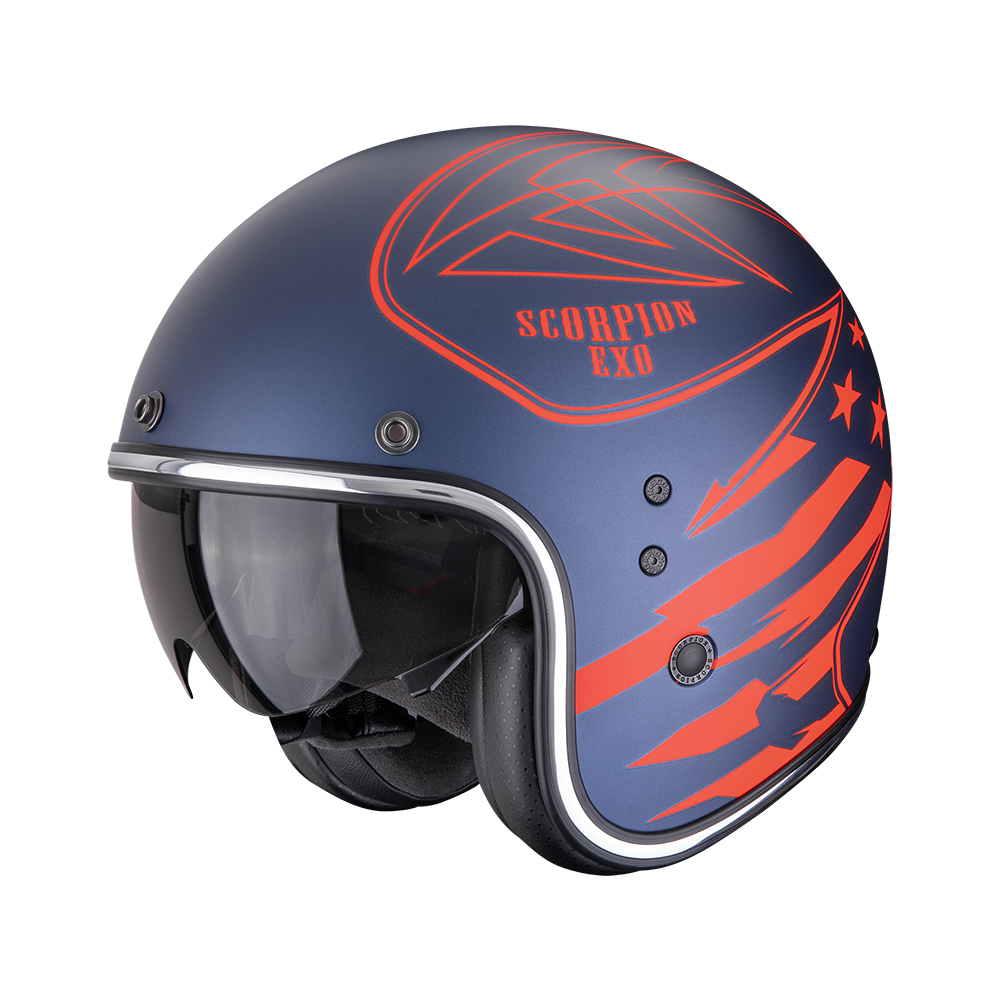 Casco Scorpion Belfast Evo Dawg Mate Azul-Rojo