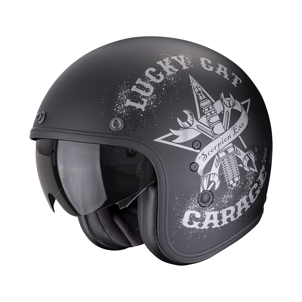 Casco Scorpion Belfast Evo Hangar Mate Negro-Plata