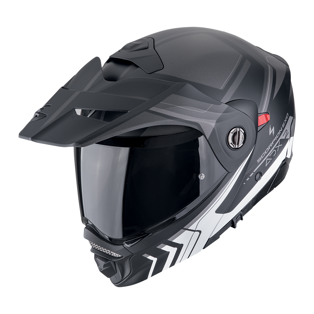 Casco Scorpion Adx-2 Lewis Mate Negro-Plata