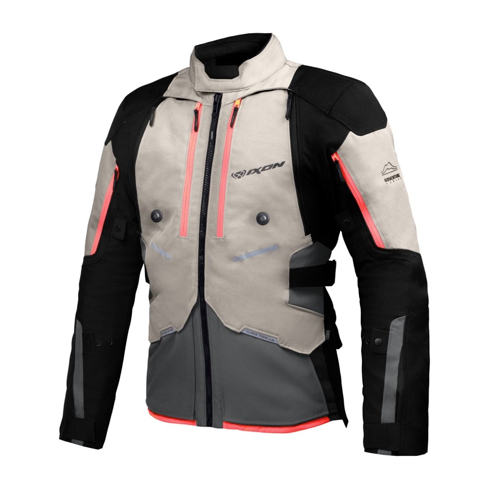 Chaqueta Ixon Vidar Greige/Verde Táctico/Rojo