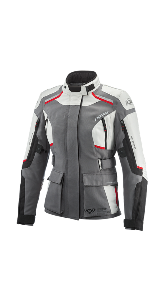 Chaqueta Ixon Midgard Mujer Gris/Negro/Rojo