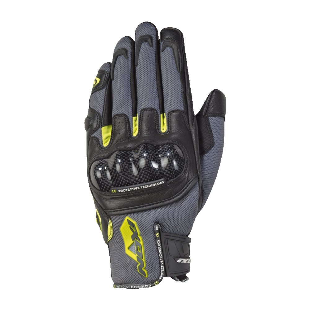 Guantes Ixon Rs Rise Air Gris/Negro/Amarillo Vivo