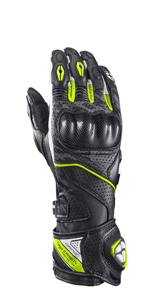 Guantes Ixon Tornado Air Negro/Blanco/Amarillo Vivo