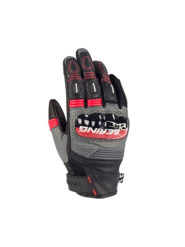 [BGE701T5] Guantes Bering Axel Mujer Negro/Gris/Rojo (T5)