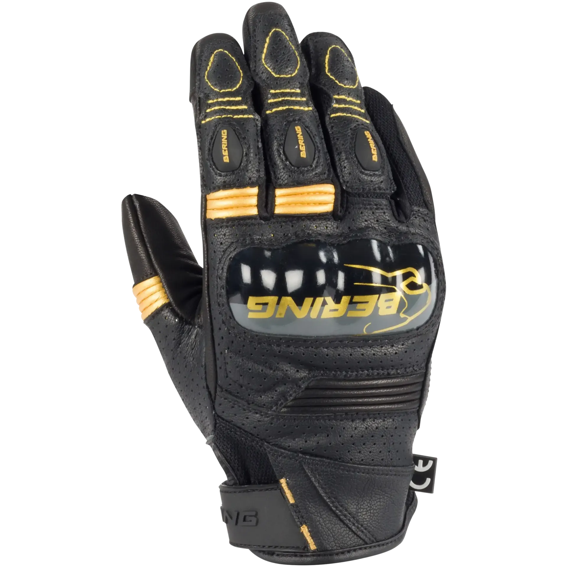[BGE717T8] Guantes Bering Axel Negro/Dorado (T8)