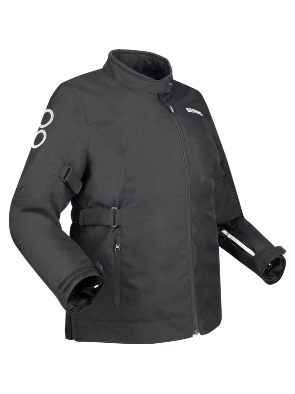 Chaqueta Bering Larga Pamela Qs Mujer Negro/Blanco