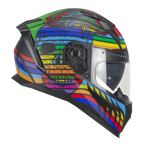 Casco Integral CGM 311X Blast Skull Negro Azul Rojo Mate