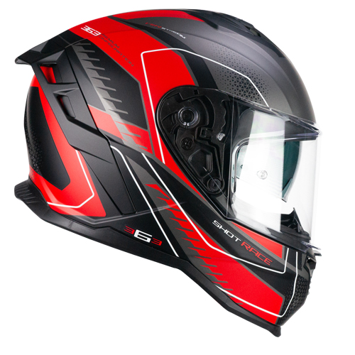 Casco Integral CGM 363G Shot Race Antracita Rojo Mate