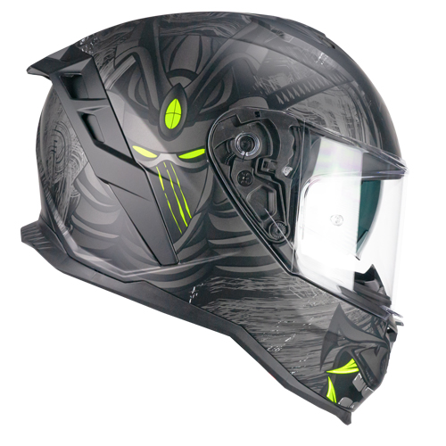 Casco Integral CGM 363S Shot Nippo Negro Amarillo Flúor Mate