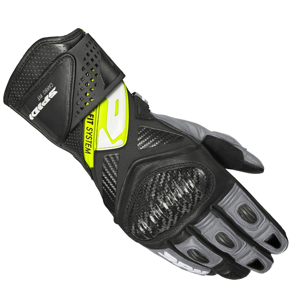 Guantes Spidi Carbo FIT - Negro/Amarillo Fluor