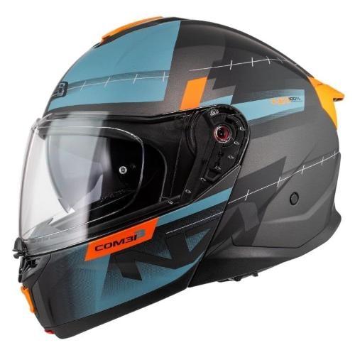 Casco Modular NZI Combi 3 Duo Metric Antracita Azul Mate