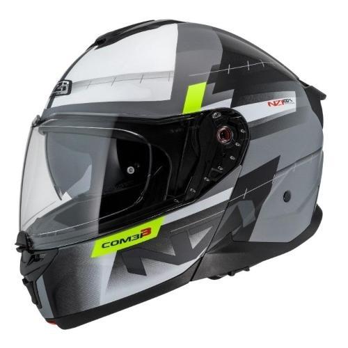 Casco Modular NZI Combi 3 Duo Metric Nardo Gris Blanco Mate