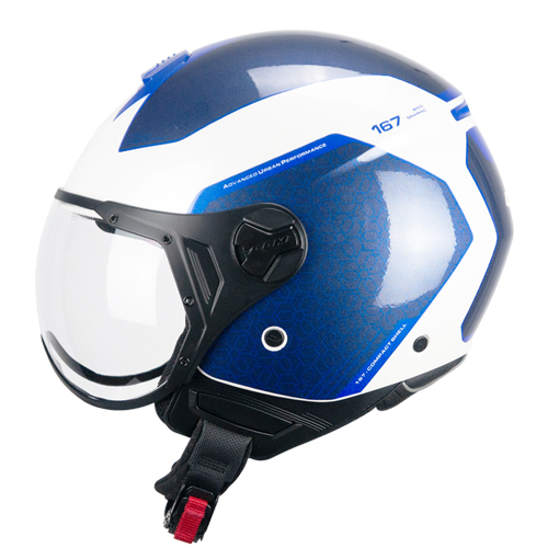 Casco Jet CGM 167L FLO Bico Blanco Azul Perfilada