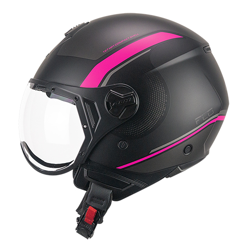 [167M-ASA-20 C0] Casco Jet CGM 167M FLO DOT Negro Fucsia Flúor Mate Perfilada (M1)