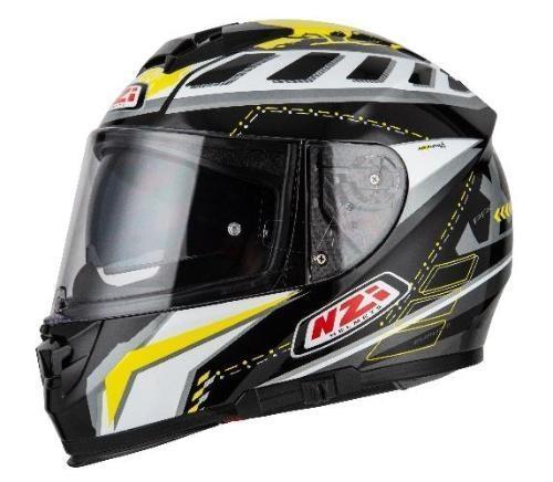 Casco Integral NZI Eurus 2 Project Negro Blanco Amarillo Mate