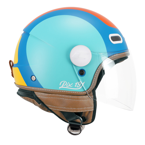 Casco Jet CGM 191G PIX Sprint Celeste Naranja Op. Larga