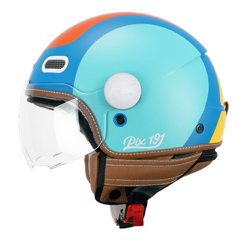 Casco Jet CGM 191G PIX Sprint Celeste Naranja Mate Sag.