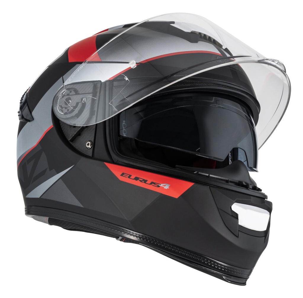 Casco Integral NZI Eurus 4 Stream Duo Vanguard Negro Antracita Rojo Tintada S Mate