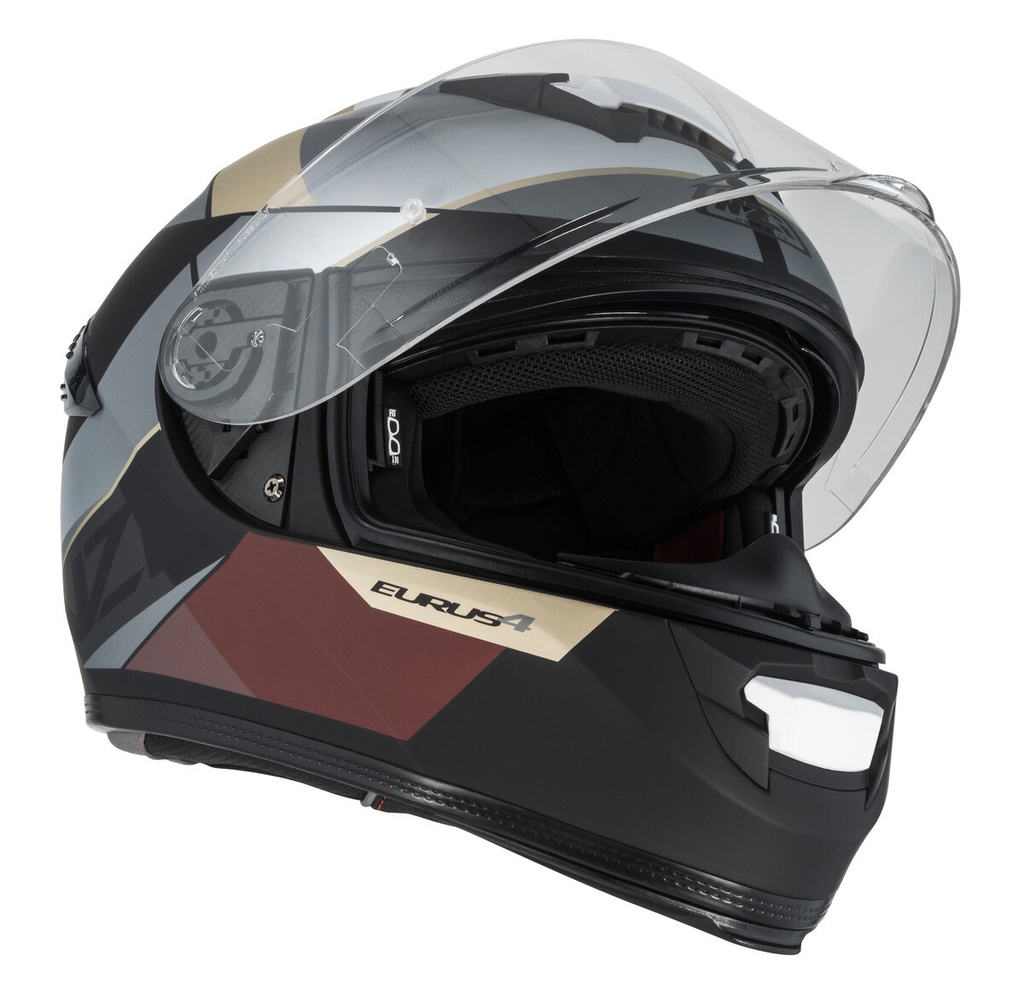 Casco Integral NZI Eurus 4 Stream Duo Vanguard Negro sand Rojo Tintada S Mate