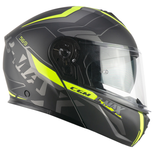 Casco Modular CGM 569G C-max City Negro Amarillo Flúor Mate