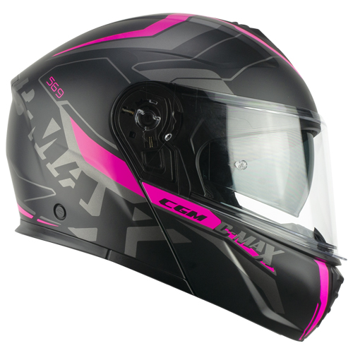 Casco Modular CGM 569G C-max City Negro Fucsia Flúor Mate