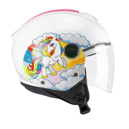 Casco Infantil CGM 261D Mini Dreams Blanco Fucsia Celeste