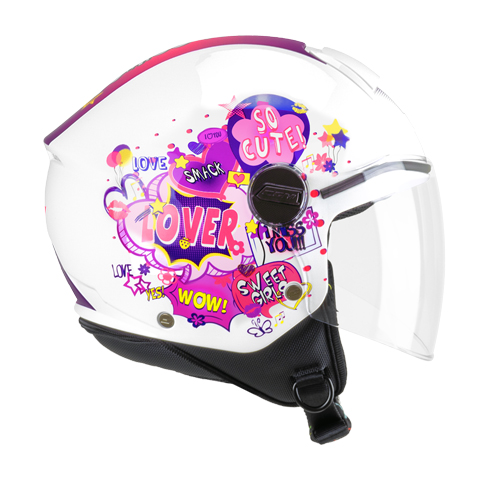 Casco Infantil CGM 261G Mini Comics Fucsia Blanco