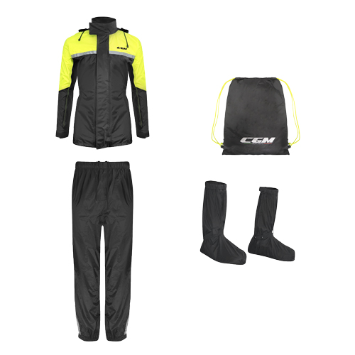 Impermeable CGM Set Antilluvia E31 Full Negro/Amarillo Flúor